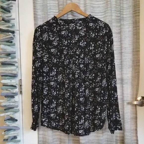 Vintage Esprit Boho Flowy Abstract Floral Button Down Blouse - Picture 2 of 8